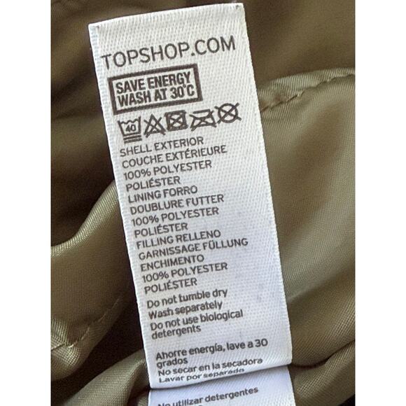Topshop Olive Green Bomber Jacket Size 2 - Picture 10 of 10